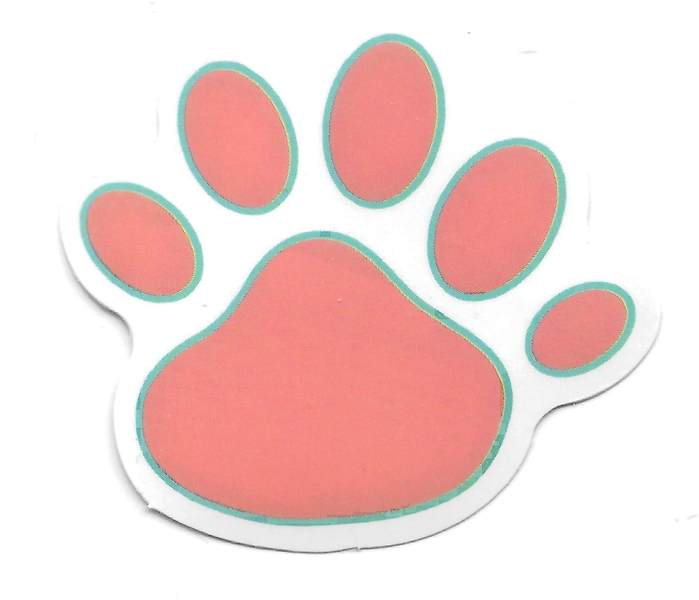 Pink Paw Print Blue Outline Sticker with NFC