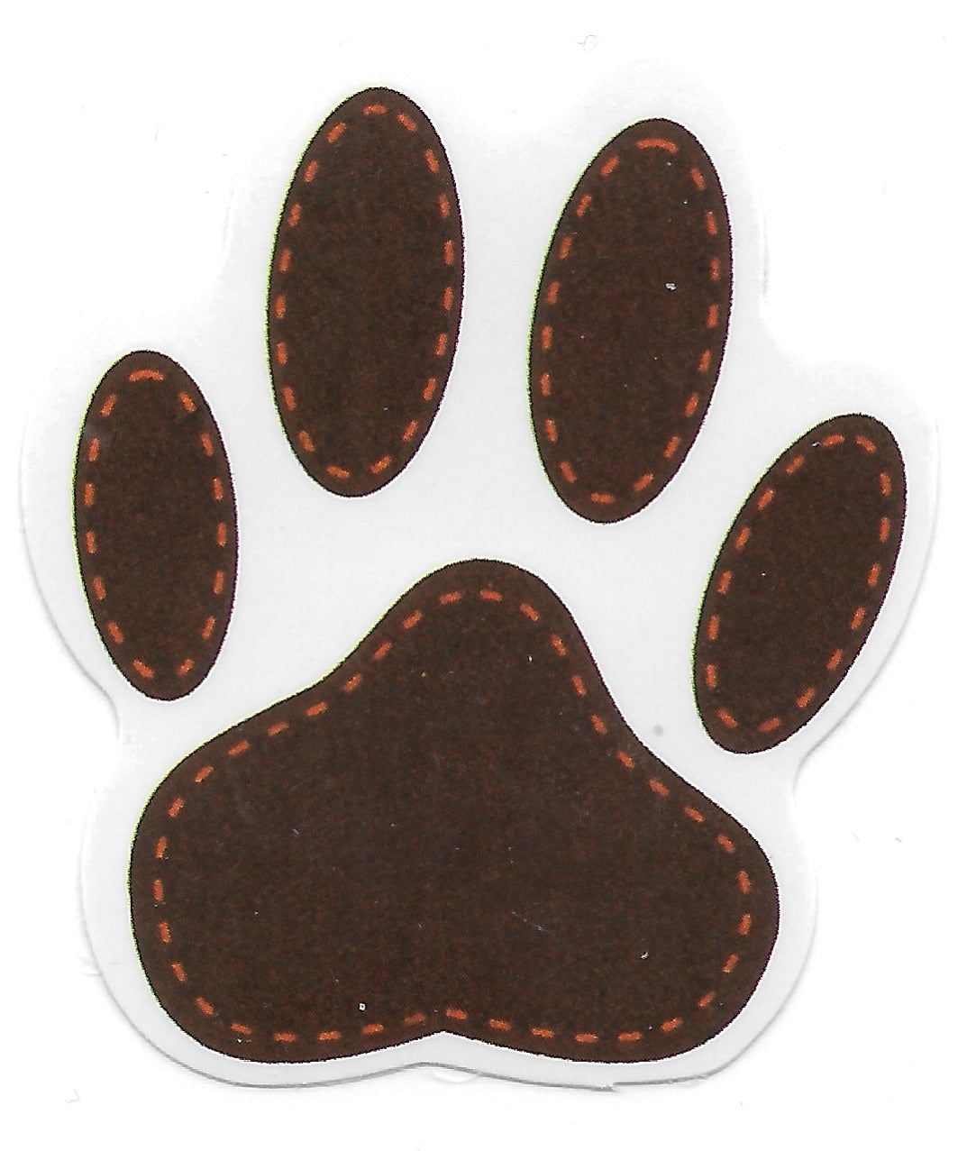 Brown Paw Print Orange Stitching NFC Sticker