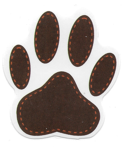 Brown Paw Print Orange Stitching NFC Sticker