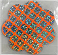 Daisy Orange Check Glitter Smart Tags