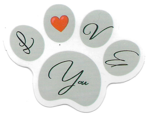Baby Blue I Love You Paw Print SM NFC Sticker