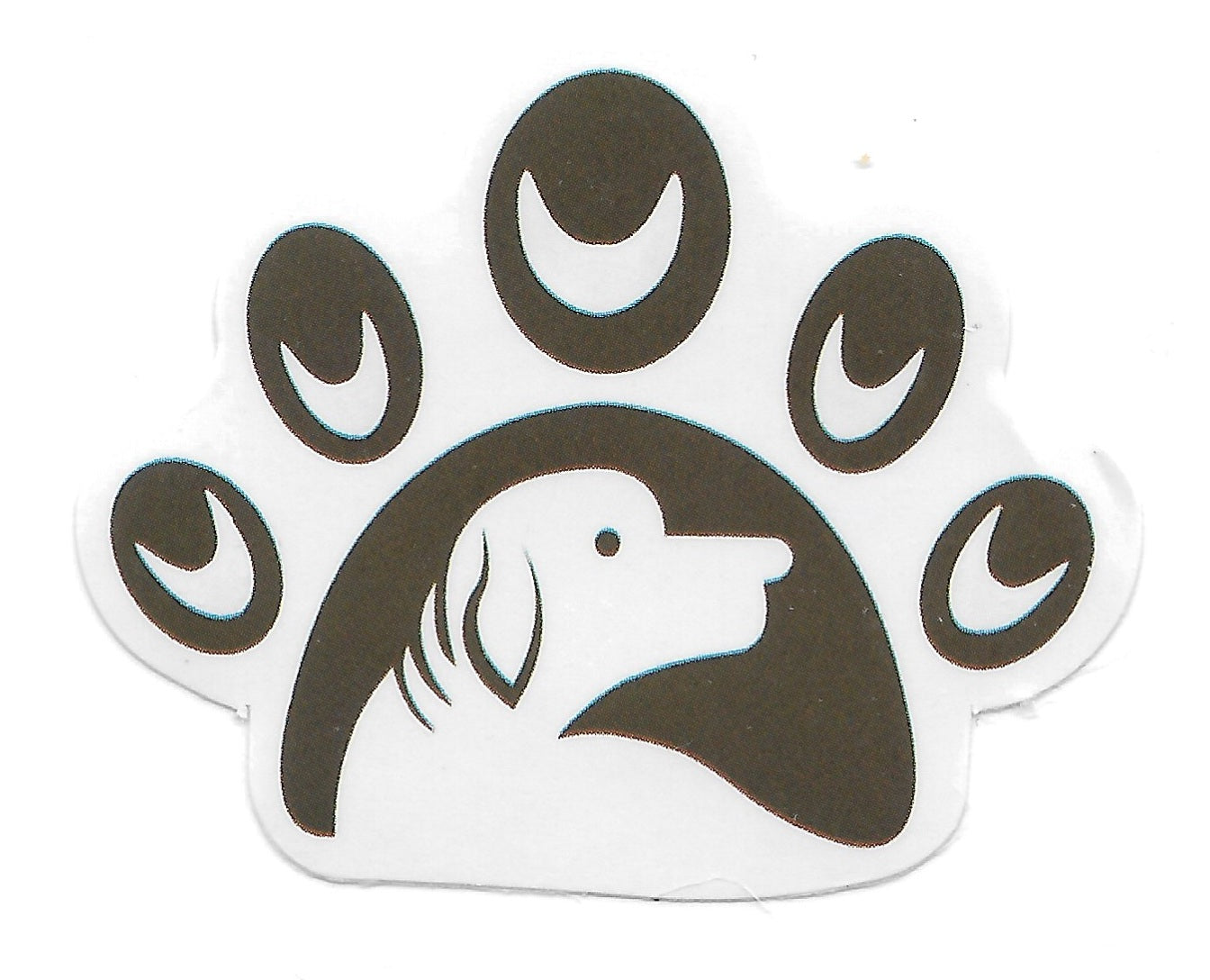 Brown Dog In Paw Print SM NFC Sticker