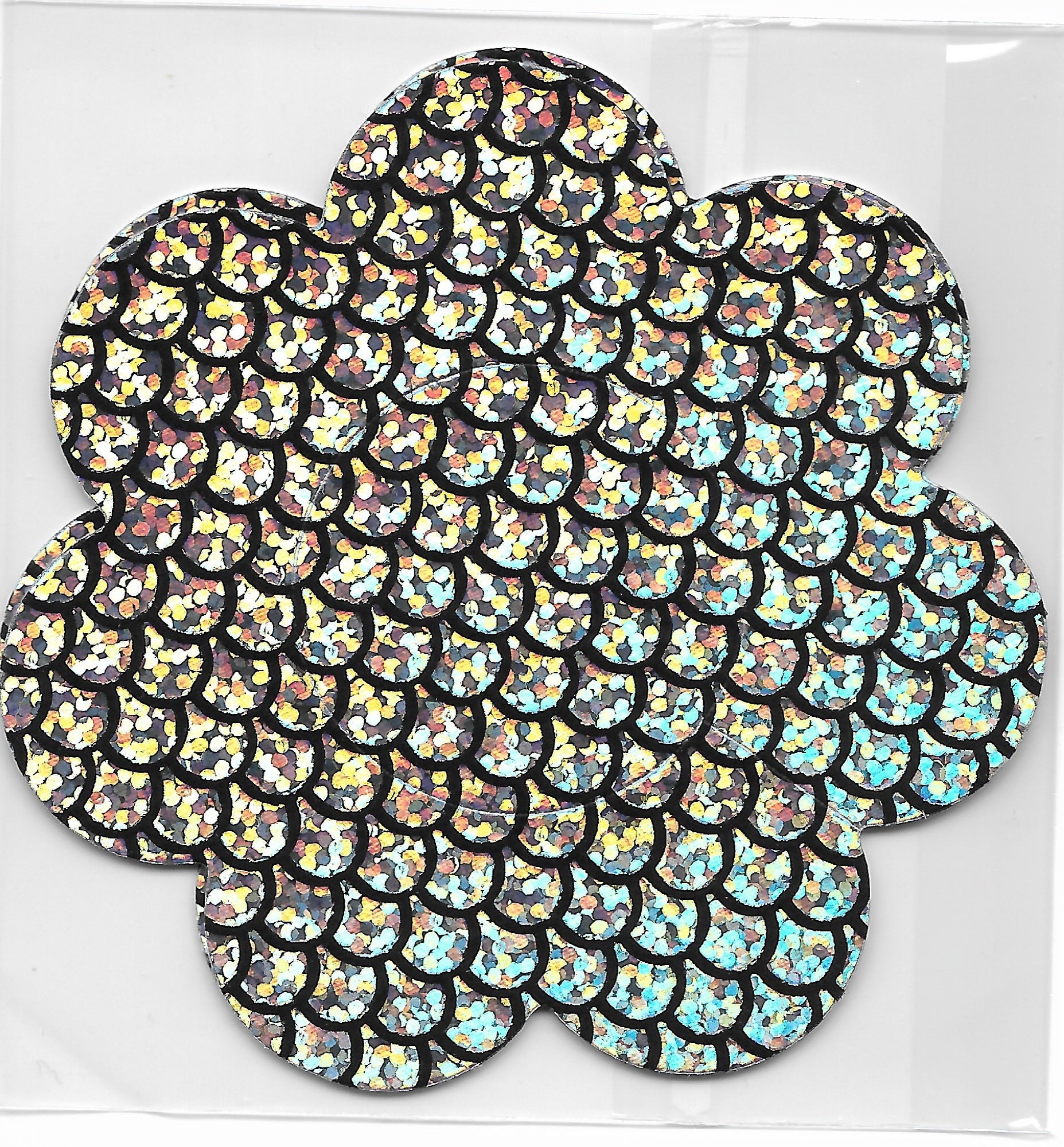 Daisy Silver Black Glitter Small Mermaid Scales Smart Tags