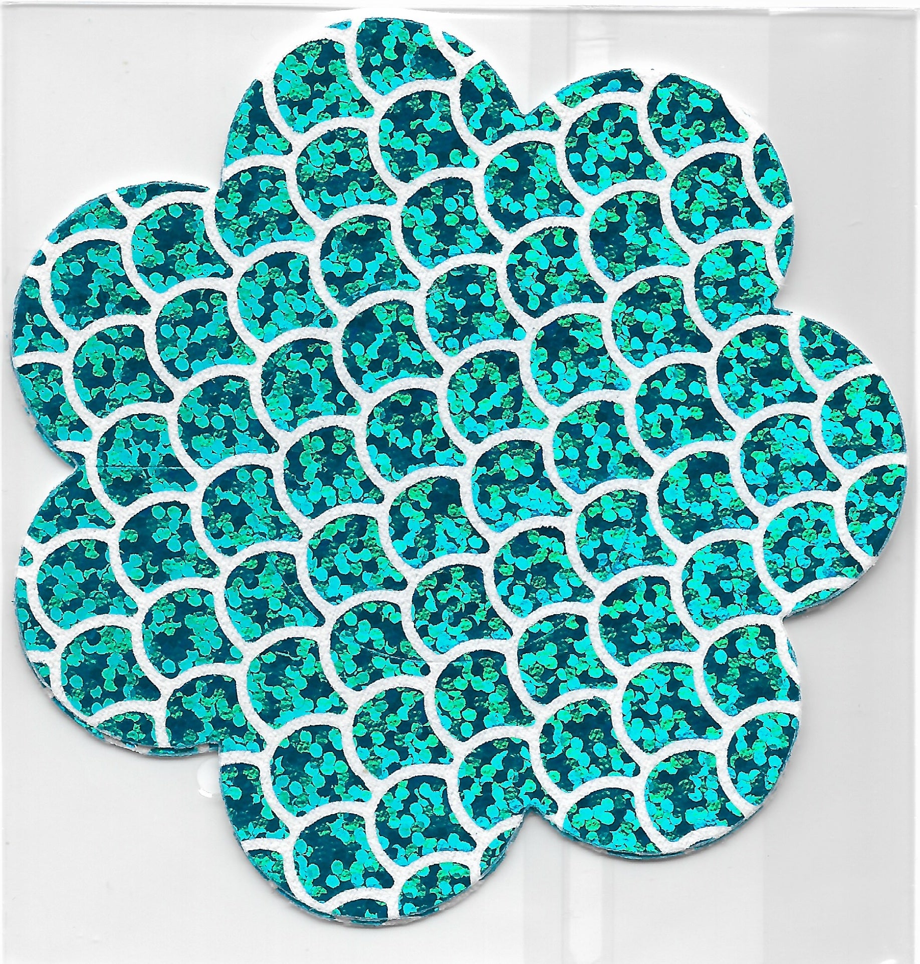 Daisy Aqua White Small Mermaid Scales Smart Tags
