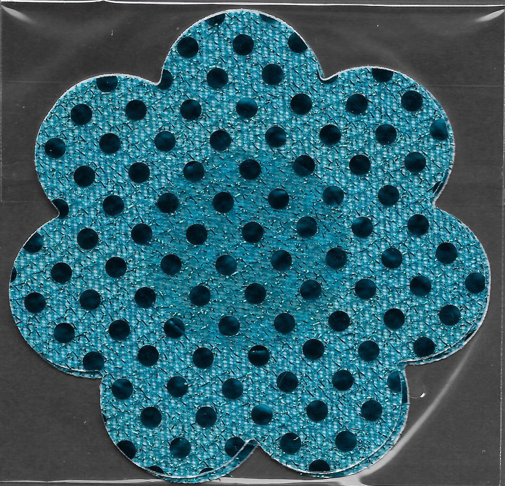 Daisy Aqua Blue Glitter Dots Smart Tags Wearable Sticker