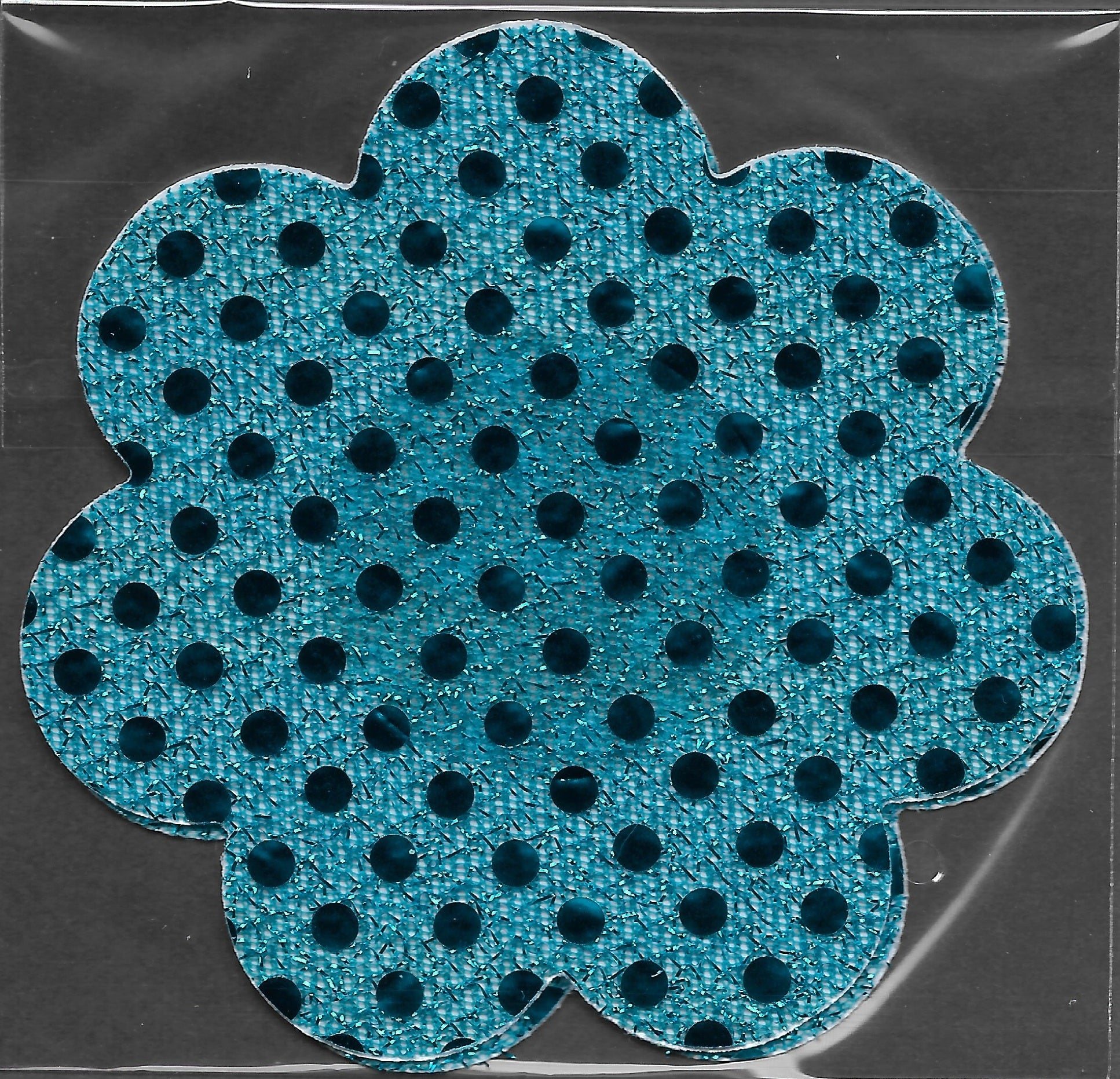 Daisy Aqua Blue Glitter Dots Smart Tags