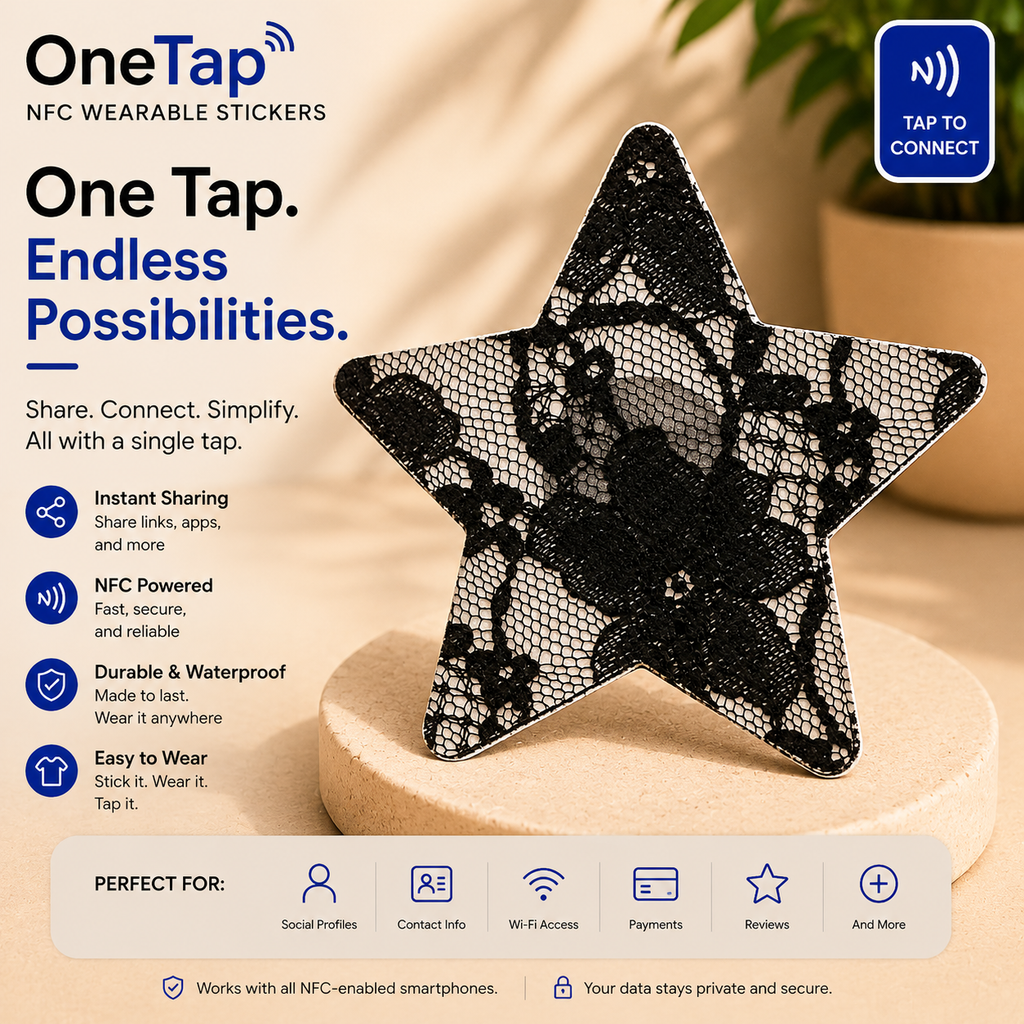 Star Black Lace Smart Tags Wearable Sticker