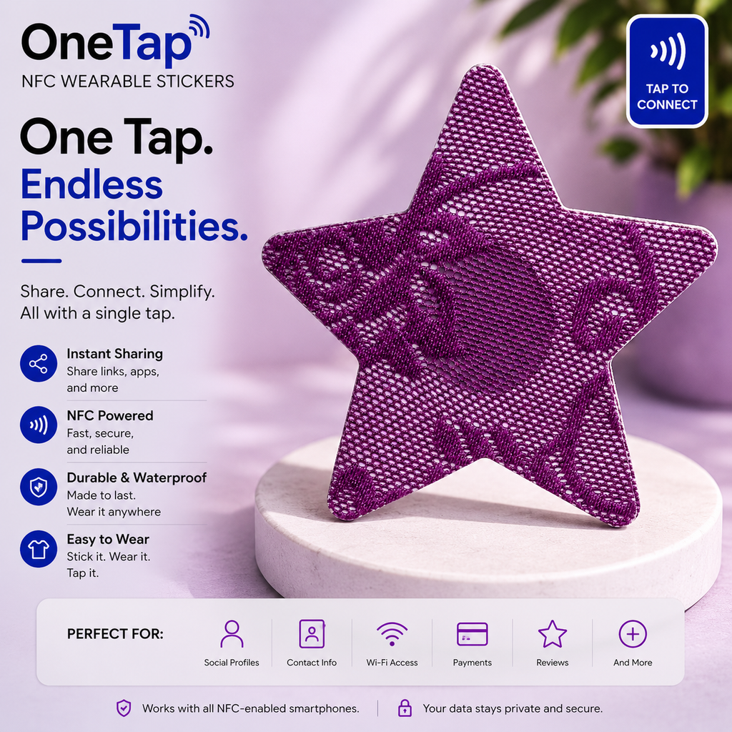 Star Purple Lace Smart Tags Wearable Sticker