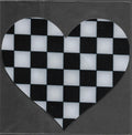 Heart Black White Checkerboard Smart Tags