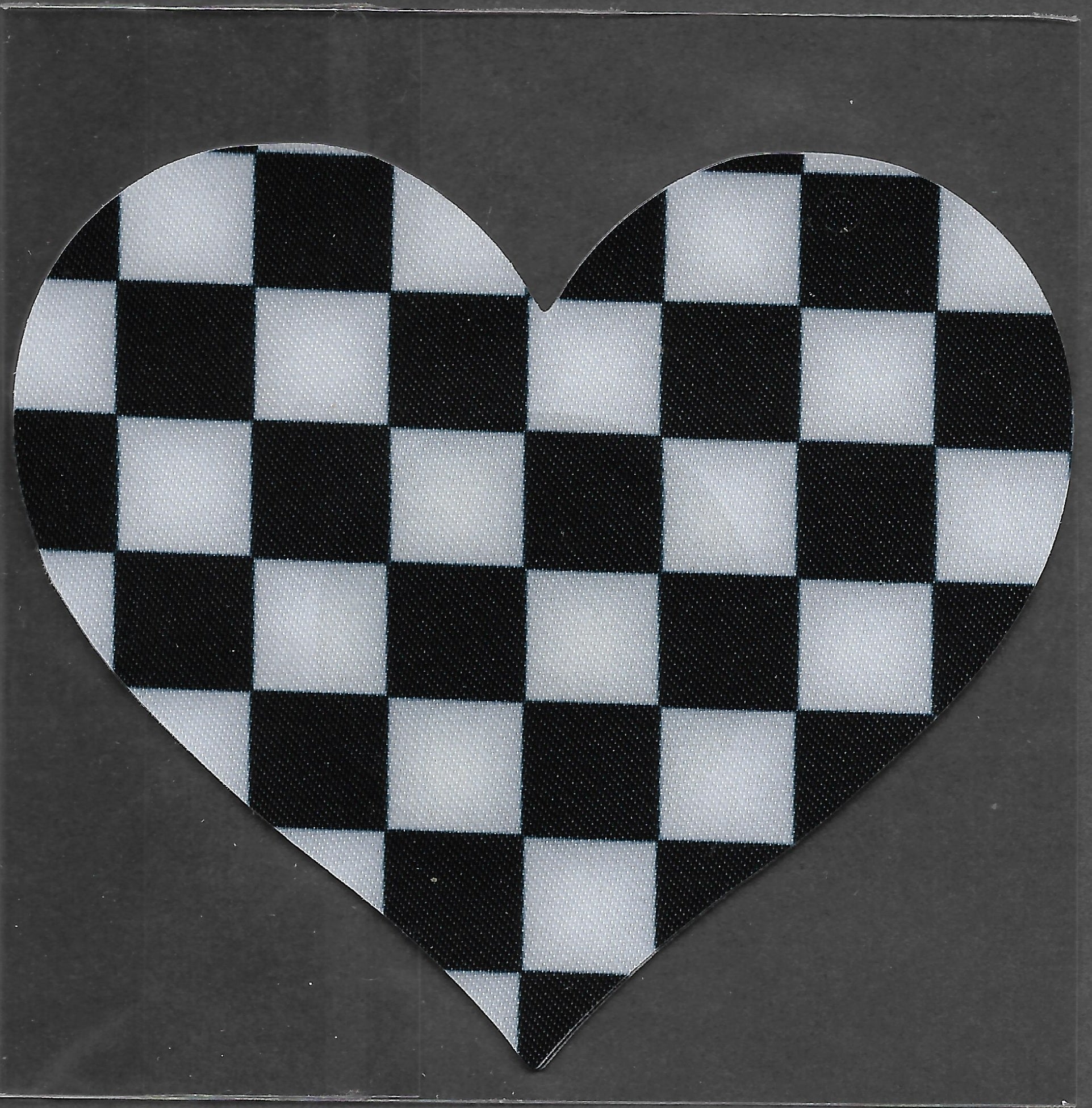 Heart Black White Checkerboard Smart Tags