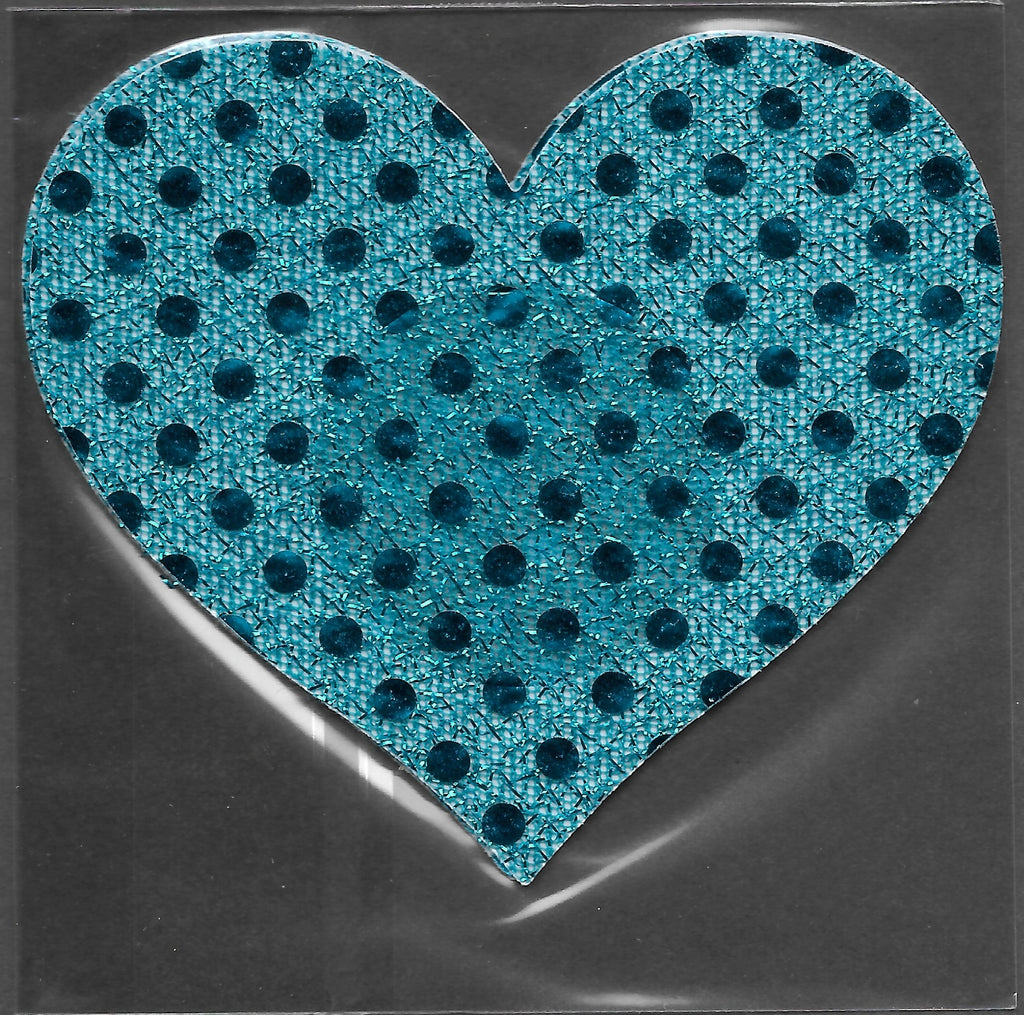 Heart Aqua Blue Glitter Dots Smart Tags Wearable Sticker