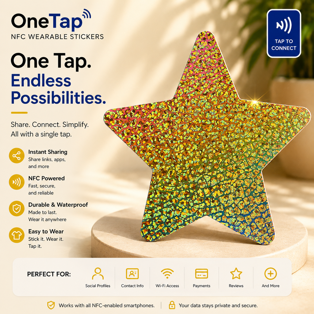 Star Gold Metallic Smart Tags Wearable Sticker