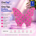 Butterfly Pink Silver Glitter Dots Smart Tags Wearable Sticker