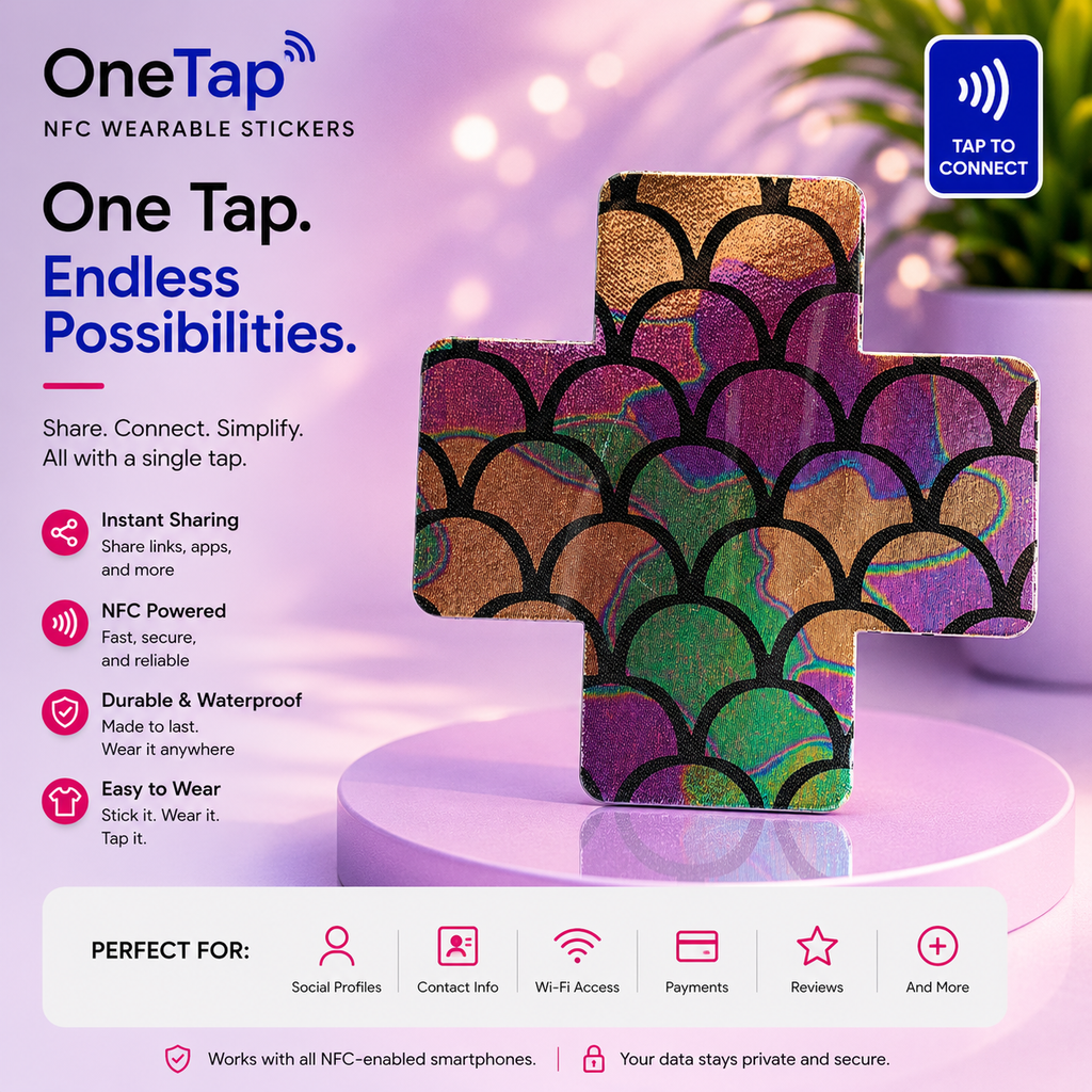 Cross Multi Color Mermaid Scales LG Smart Tags Wearable Sticker