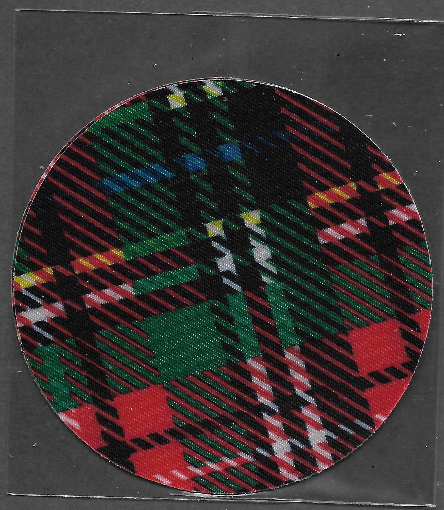 Round Red Plaid Smart Tags