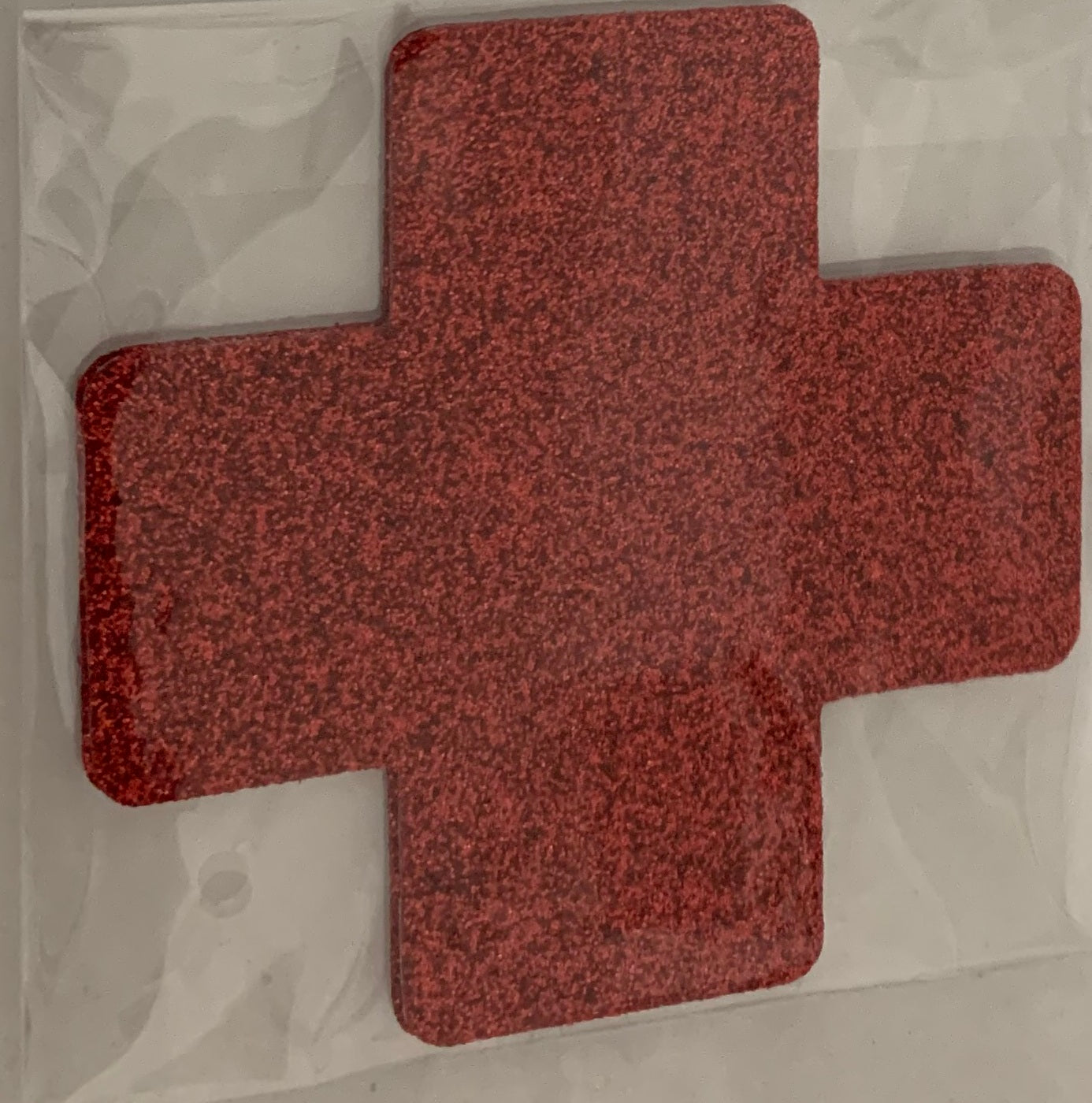 Cross Red Glitter MD Smart Tags