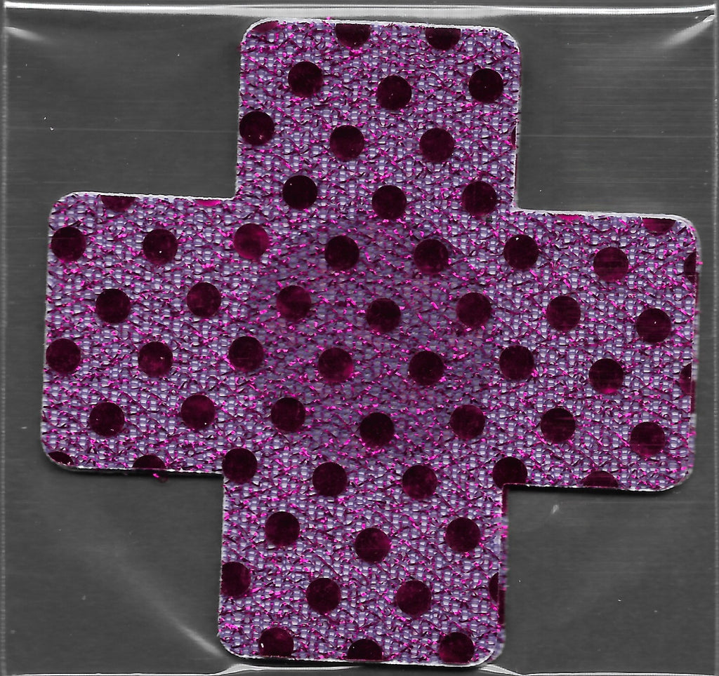 Cross Purple Glitter Dots MD Smart Tags Wearable Sticker