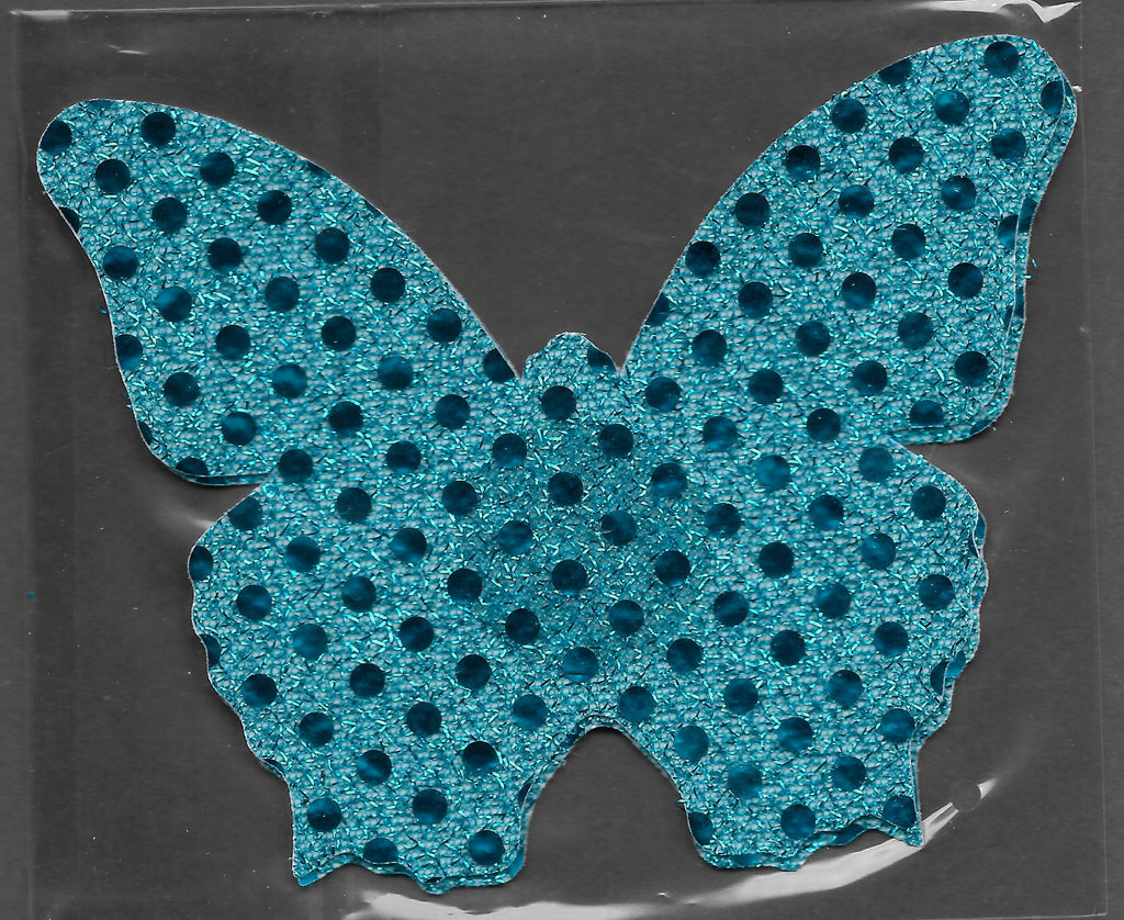 Butterfly Aqua Glitter Dots Smart Tags Wearable Sticker