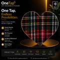 Heart Red Black Plaid Smart Tags Wearable Sticker