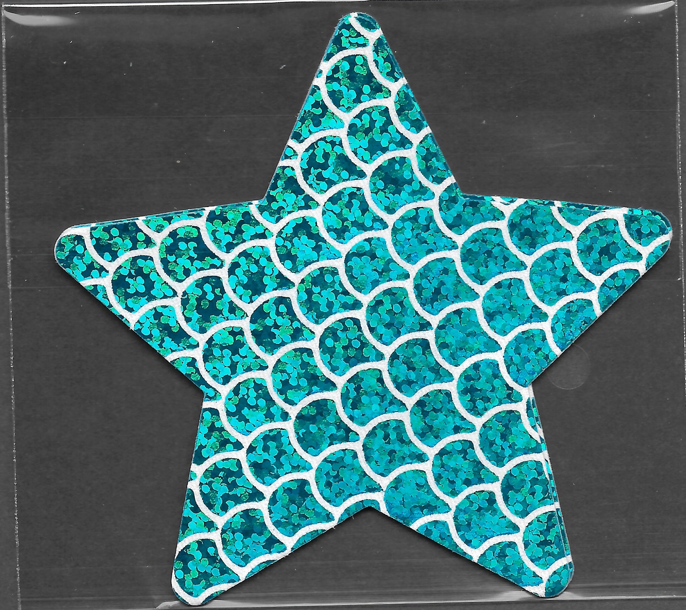 Star Aqua Glitter Dots Smart Tags