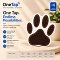 Brown Paw Print Orange Stitching NFC Sticker