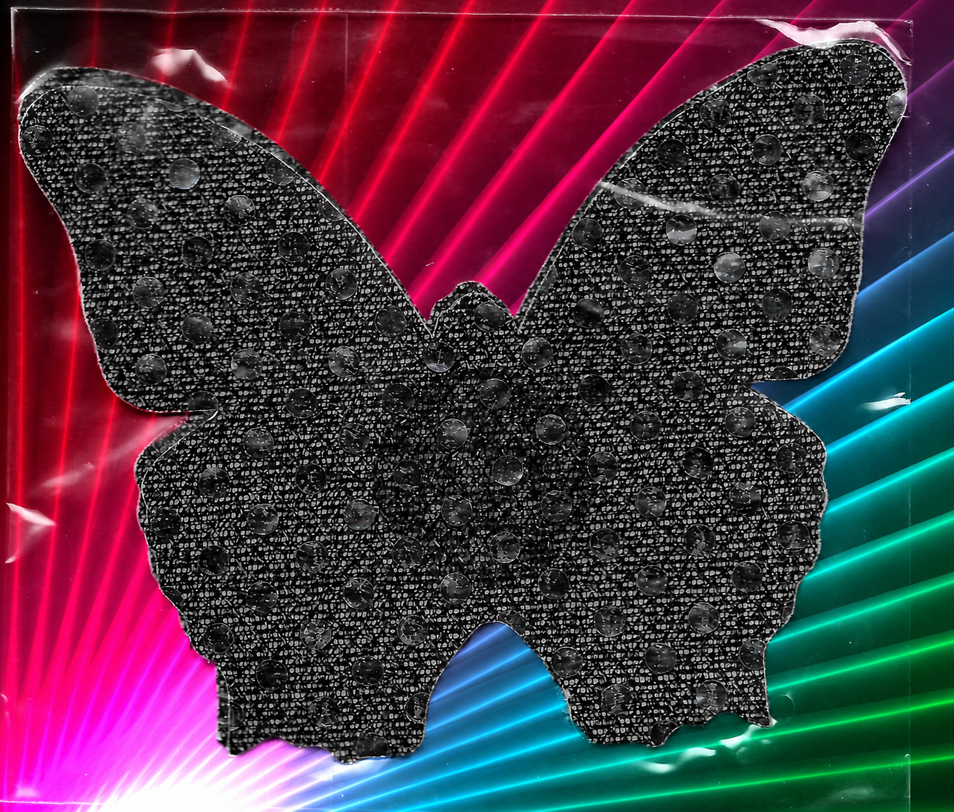 Butterfly Black Glitter Dots Smart Tags Wearable Sticker