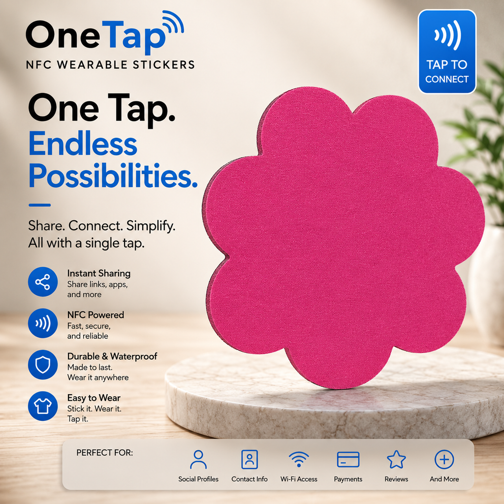 Daisy Hot Pink Smart Tags Wearable Sticker