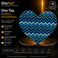 Heart Blue Black Chevron Smart Tags Wearable Sticker
