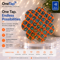 Daisy Orange Check Glitter Smart Tags Wearable Sticker