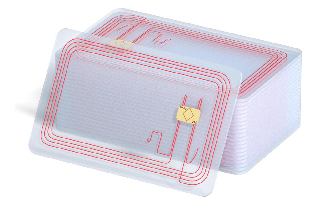 Clear NFC Card 215 NFC Cards with Lanyard