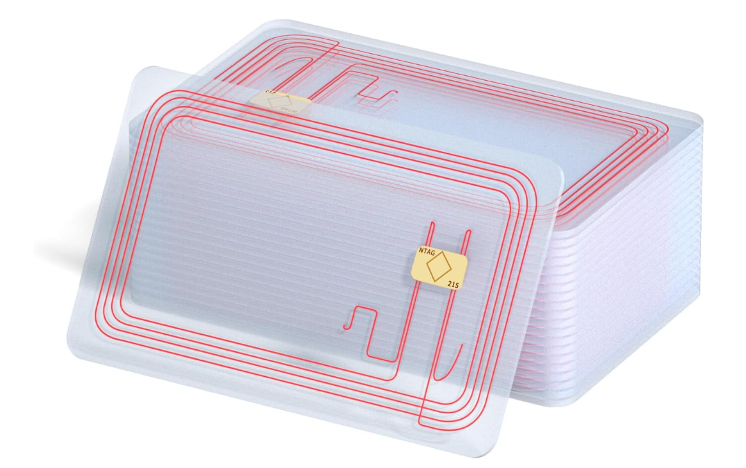 Clear NFC Card 215 NFC Cards with Lanyard
